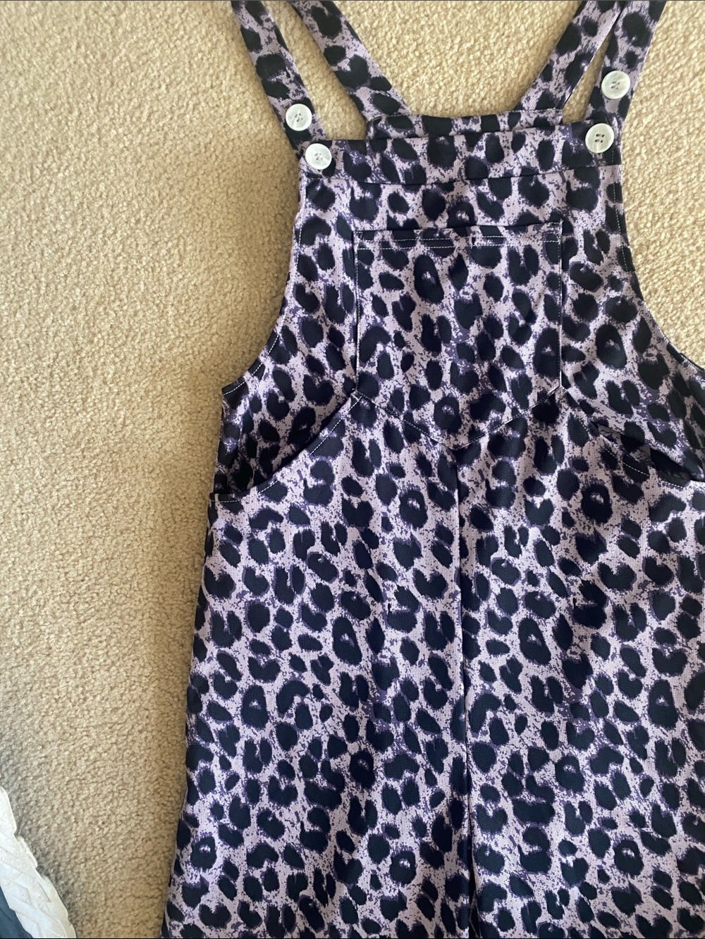XSMALL.  HALARA LEOPARD WAFFLE  WIDE LEG OVERALLS - Picture 7 of 9